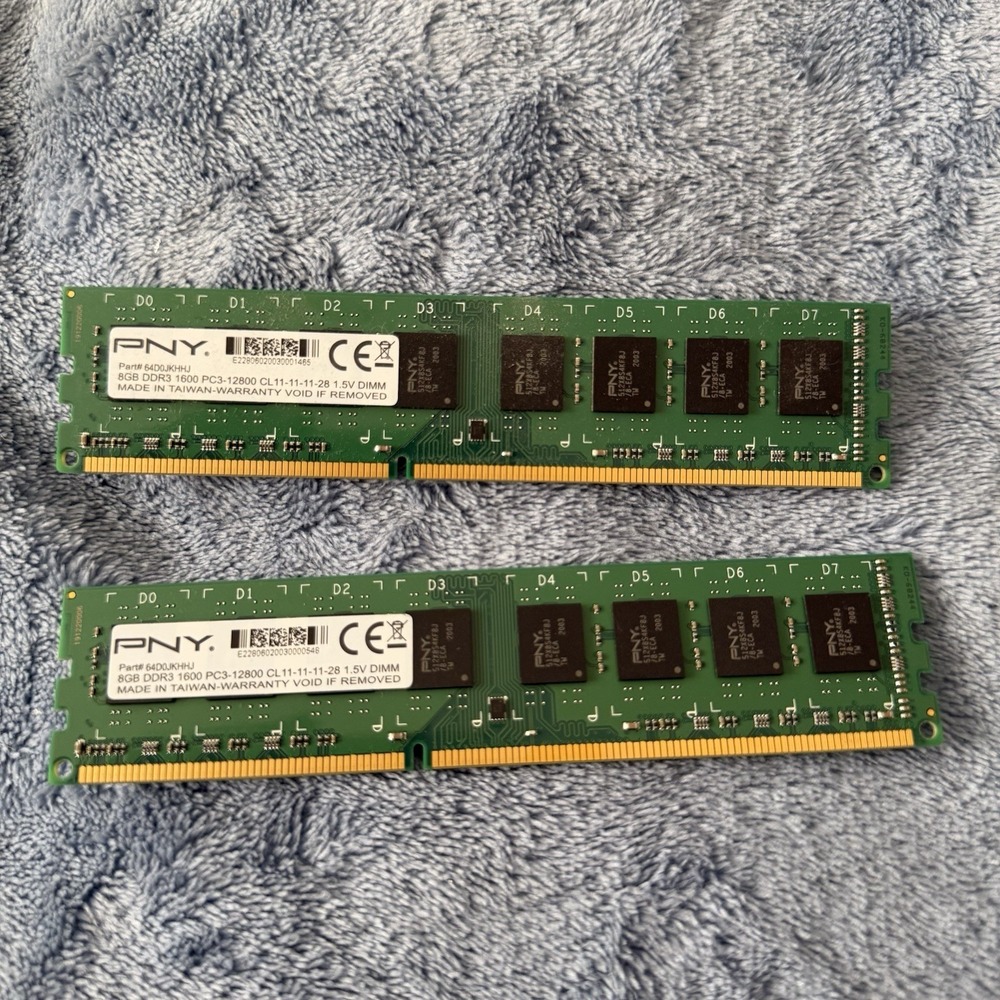 Pny 8gb Performance Ddr3‎ 1600mhz Desktop Memory Modules Lot Of 2
